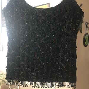 Vintage 1960’s beaded black top